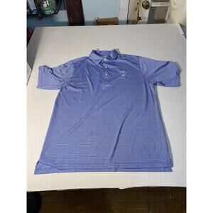 Donald Ross Sport Mens Large Blue Performance Striped Golf Polo Shirt